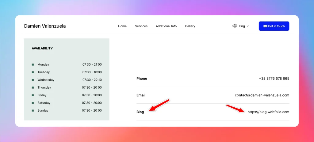 create a website external links