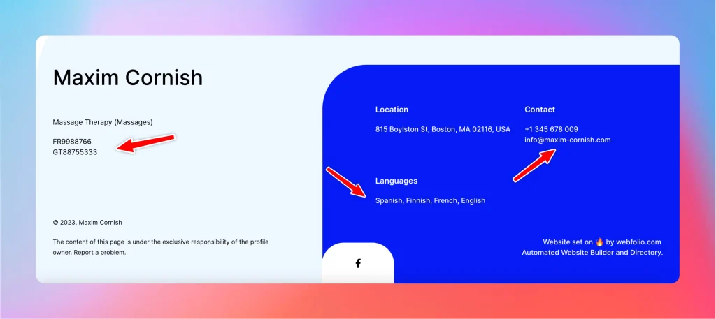 create a website footer