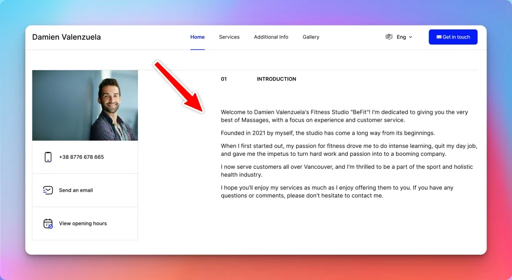 webfolio create website company introduction