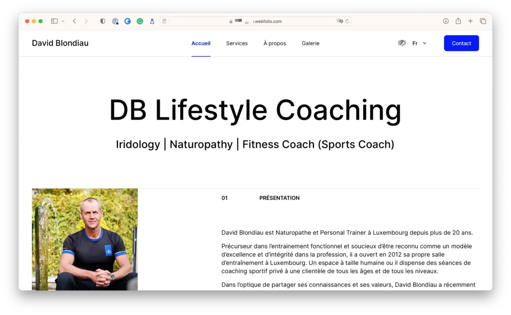 webfolio creation site web coach fitness 1fr