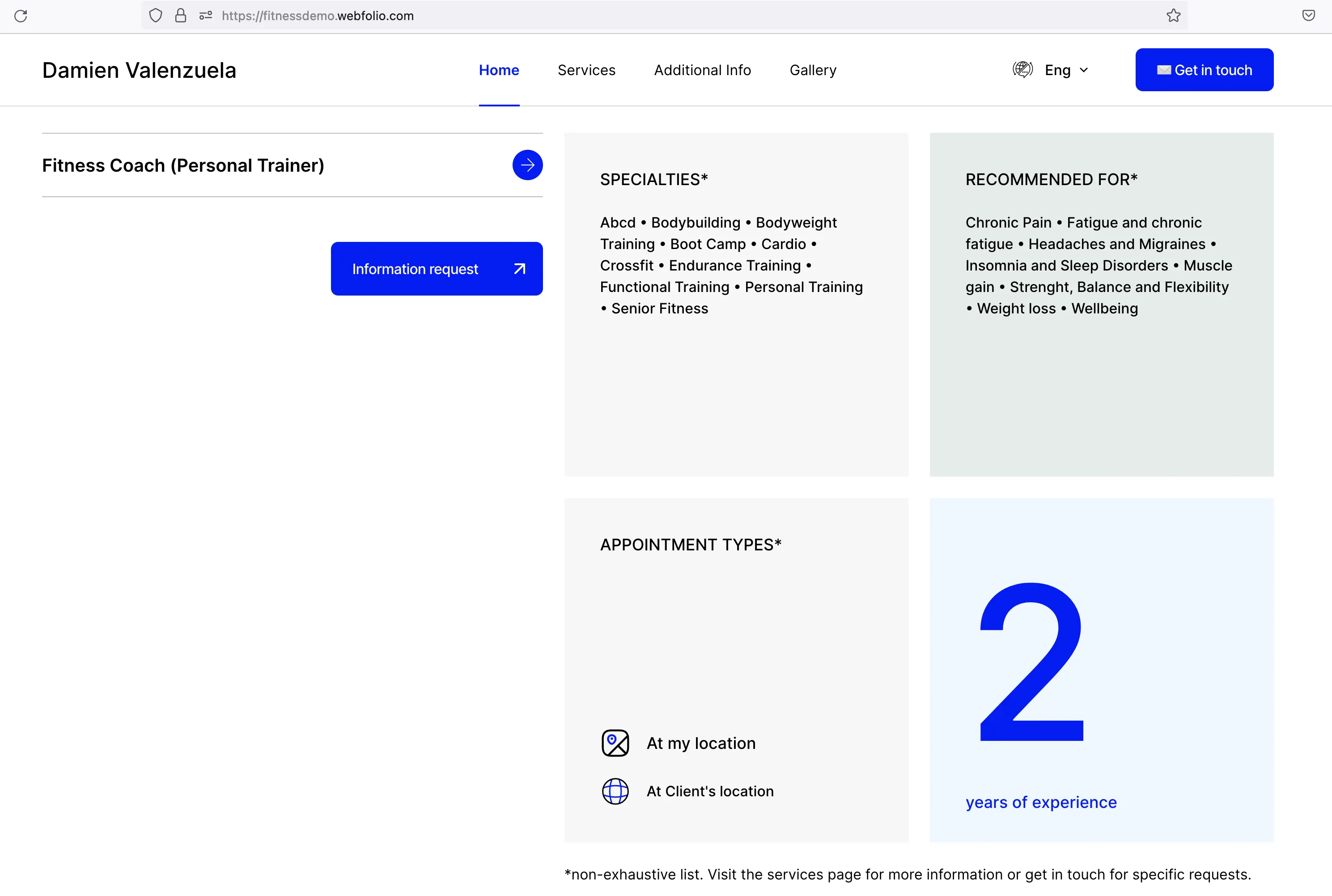 Services and specialties